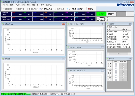 金型内圧測定器 MPC-201B-25 専用アプリケーションソフト「MIP-D-02