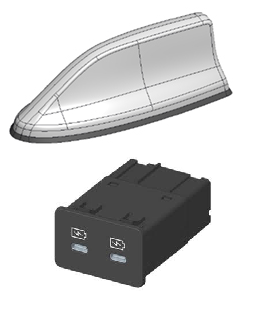 Added Shark Fin Antenna and Media Hub Unit (High-Frequency Devices)