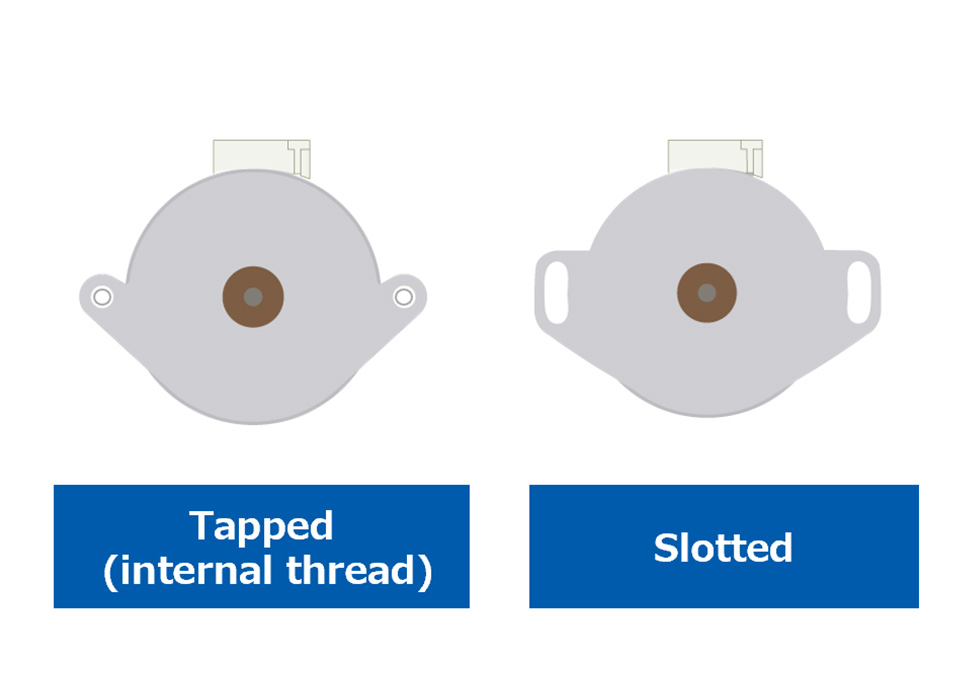 Customization examples for mounting holes, such as tapped (internal thread) and slotted types, to resolve motor mounting difficulties