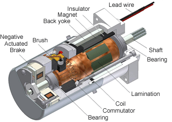 brushed dc electric motor cutaway